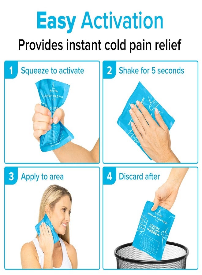 Arctic Flex Instant Ice Cold Pack (5" x 6", 24 Pack) - Portable Disposable Ice Packs for Injuries, Sports, Travel - Bulk Single Use Emergency Quick Cold Compress - First Aid Breakable Cold Treatment - Image 3